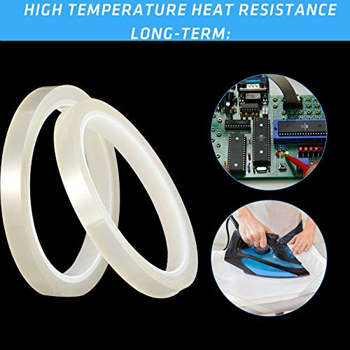 2 חתיכות 108 רגל קלטת חום ברורה לסובלימציה לחום לחיצה על קלטת העברת חום קלטת טמפרטורה עמידה קלטת טמפרטורה