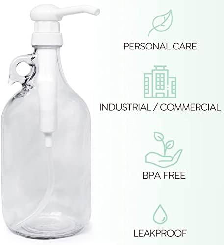 כד חצי גלון חצי גלון עם מתקן משאבות-בקבוק חצי ליטר של 64 גרם-בקבוק משאבת זכוכית לסבון נוזלי,