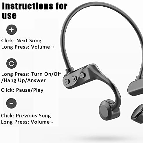 אוזניות אלחוטיות להולכת עצם בלוטות ' 5.0 אוזניות, אוזניות ספורט קלות במיוחד עם מיקרופון לריצה, רכיבה על אופניים,