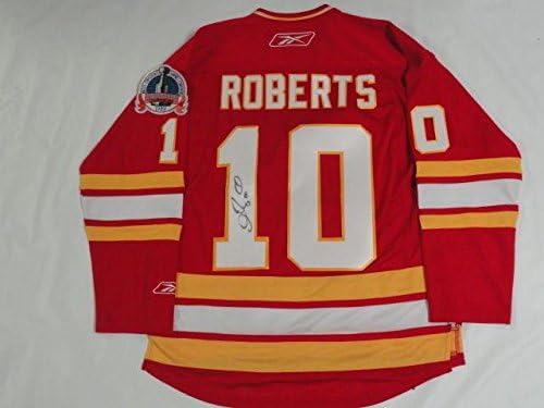 גארי רוברטס חתם על RBK קלגרי להבות 1989 גופיית גביע סטנלי מורשה - חתימות NHL גופיות