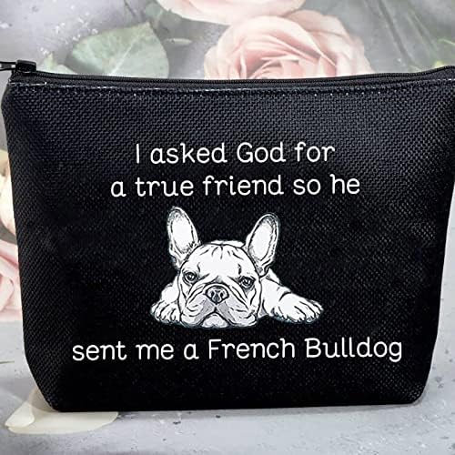 G2TUP צרפתית חובב בולדוג מתנה תיק קוסמטי בולדוג צרפתי אלוהים שלח לי תיק מטאל טואלט של בעל חיות מחמד צרפתי