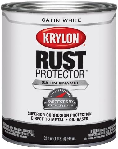 Krylon K06921500 מגן חלודה ואמייל מונע עם רביעי פריימר, סאטן לבן