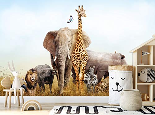 טפטים לצילום ספארי גדול - בעלי חיים באפריקה - קישוט תמונה תפאורה קיר קיר ענק פוסטר תינוק חדר שינה חדר ילדים חדר