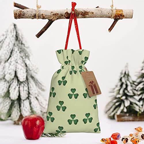 שרוכי חג המולד מתנת שקיות ירוק-תלתן-מזל מציג גלישת שקיות חג המולד מתנת גלישת שקי שקיות בינוני
