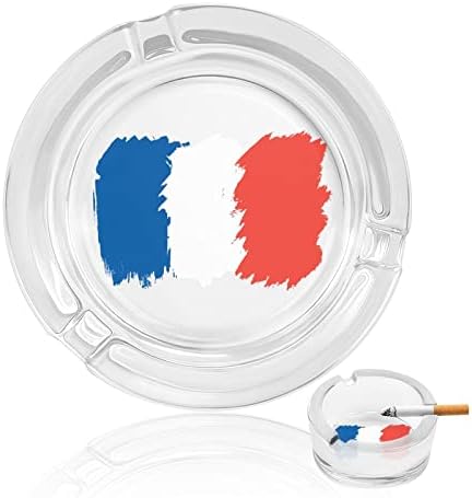 דגל מאפרות זכוכית צרפת לסיגריות זבל אטום רוח יכול להדפיס מגשי אפר מפוארים לשימוש במלון פטיו