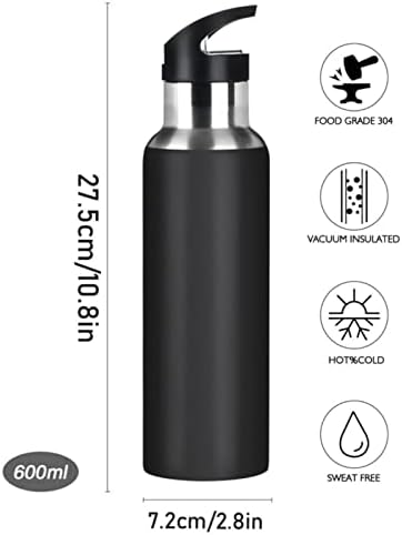 גולגולת aninme anime בקבוק מים שחור בקבוק נירוסטה וואקום מבודד עם מכסה קש 20 גרם