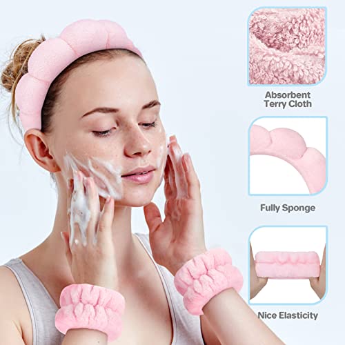 6 יחידות פנים לשטוף סרט צמיד סט, ספא סרט איפור לטיפוח העור סרטי ראש יד להקות עבור כביסה פנים