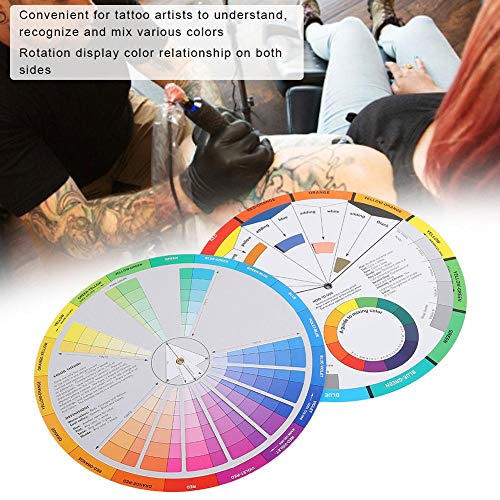 גלגל צבע, 2 יחידים צבע ערבוב מדריך למידה לאמנות כיתת לימוד כלים מדריך ערכת צבע לצבע קעקוע גוף גבות