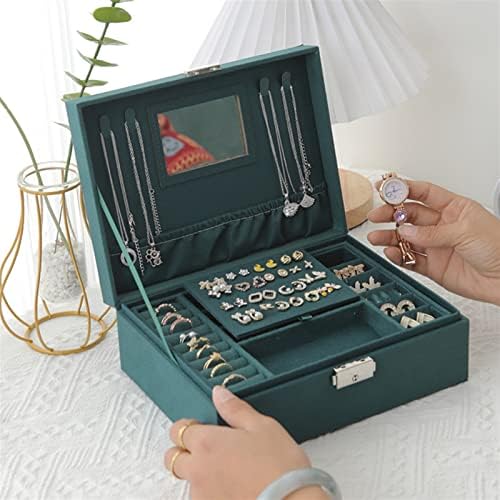 Zthome Velvet Box אחסון קופסת רטרו ירוק מסוגננת קיבולת גדולה עגילי שעון טבעות מארז אחסון מתנה 1 יחסי