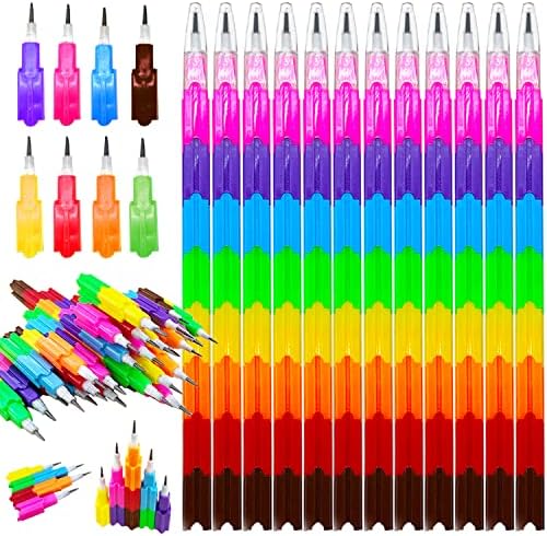 30 יחידות לערום עפרונות, ללא חידוד ניתן לגיבוב עיפרון, קשת לבנייה עיפרון לילדים כתיבה, ציור, לטובת