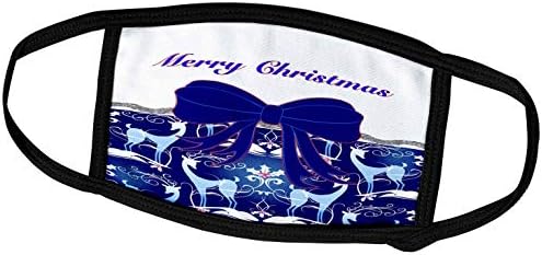 3דרוז עדשה אמנות על ידי פלורן-קשתות וסרטים-תמונה של קשת חג המולד כחול על דפוס איילים-מסכות פנים