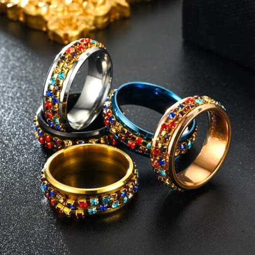 טבעת זוג קריסטל של שנגקסיה - טבעת רזיה מפלדת אל חלד טבעת הרזיה בריאה מעוררת דיקור דיקור טבעת אבן מרה טבעת