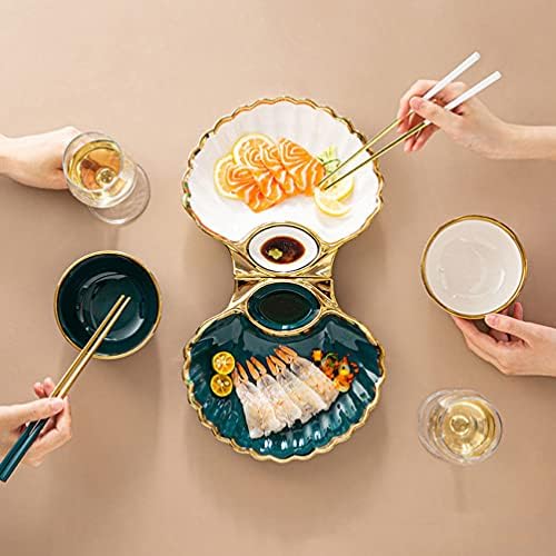 צלחת סושי קרמיקה של דויטול עם צלחת חומץ סושי בצורת סושי סשימי מגש כופתאות חטיף חטיף הגשה למסעדה
