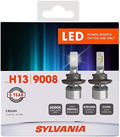 Sylvania H13 9008 LED Powersport Funort Funtor for Furne Off -Road או אורות ערפל - 2 חבילה