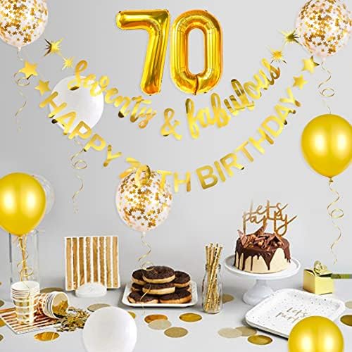 זהב שבעים ומפואר 70 יום הולדת יום הולדת גרלון גרלון בלון 70 לנשים קישוטי יום הולדת 70 תלויים 70 ומדהים