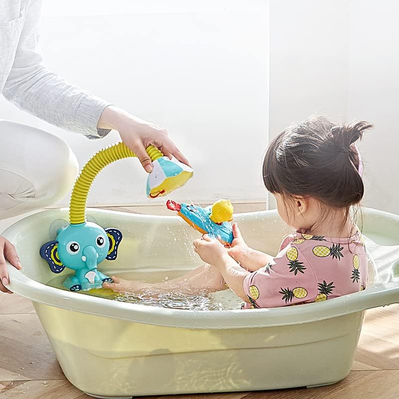 מרסס אמבטיה של פיל - ראש מקלחת פיל לתינוק - ראשי מקלחת אמבטיה לתינוק, צעצועי אמבט פעוטות עם כוס יניקה, משחקי