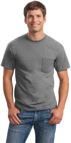 חולצת טריקו אולטרה כותנה של גילדן למבוגרים עם כיס, סגנון G2300, 2 חבילה