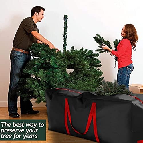 קוקינו עץ חג המולד אחסון תיק עם עמיד מחוזק ידיות & מגבר; כפול רוכסן מלאכותי מפורק עצי מדמיע הוכחת אוקספורד דובון