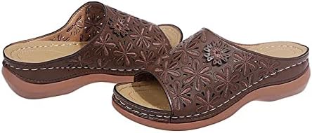 נעלי לנשים נעלי נשים וינטג 'רקומות סנדלים רומיים פרחוניים חלולים החליטה נושמת על נעליים כפכפים הנעלה