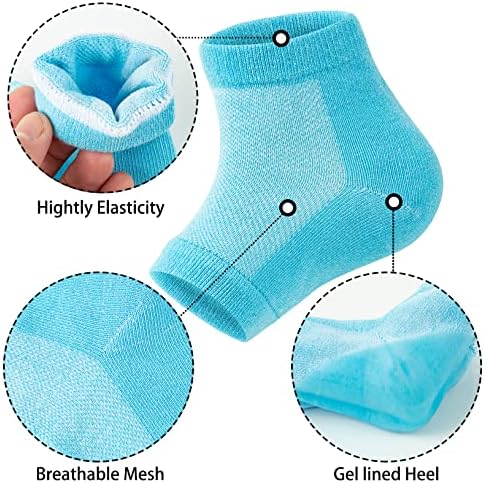 סדוק העקב תיקון גרביים, 6 יחידות חסר אצבעות גרבי לנשים עבור יבש סדוק העקב טיפול,סדוק העקב,מסיליקון גרבי עבור