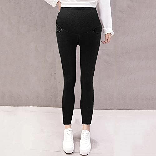 בתוספת גודל על מכנסיים יולדות ראש נשים של בטן תשע רגל קטן דקות ג 'ינס מכנסיים של ז' אן רומפר לנשים