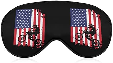 דגל אמריקאי מוטוקרוס עפר עפר מסכת שינה עמידה מכסה עיניים מכסה עיניים רכות מכסה עם רצועה מתכווננת לגברים