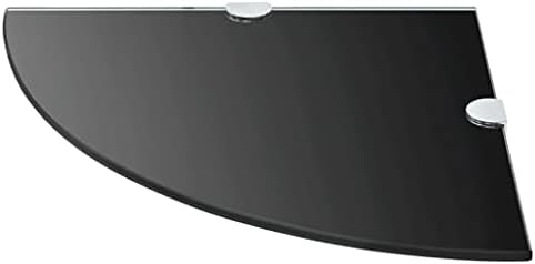 מדף פינת מטאלדה עם כרום תומך בזכוכית שחור 9.8 x9.8