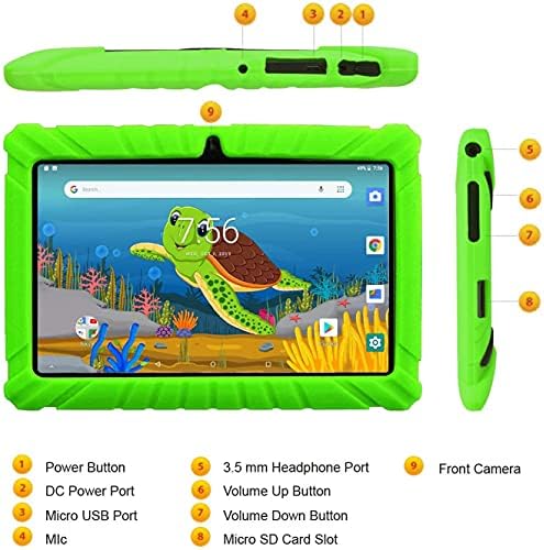 Contixo Kids Tablet Bundle V8, HD בגודל 7 אינץ ', גילאי 3-7, טבליות למידה פעוטות עם מצלמה, wifi, בקרת