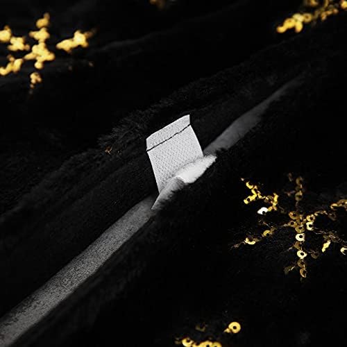 חצאיות עץ חג המולד של Huijie - רקמה קצרה וקצרה קצרה דפוס שלג זהב דפוס חג המולד עץ עץ קישוט, קישוטים לסצנת
