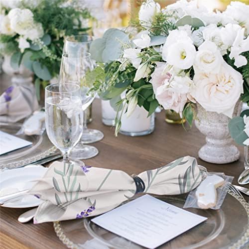 יצק סגול לבנדר פרחי עלים שולחן מפית בד סט מפית עבור מסיבת חתונה שולחן בד מטבח ארוחת ערב מפיות