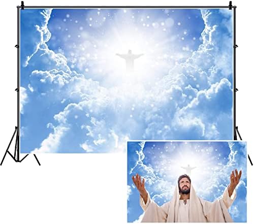 10 על 8 רגל ישו המשיח בשמיים צילום רקע גן עדן אלוהים מקום גן עדן ענן בוקה ספוט קדוש באנר רקע החג