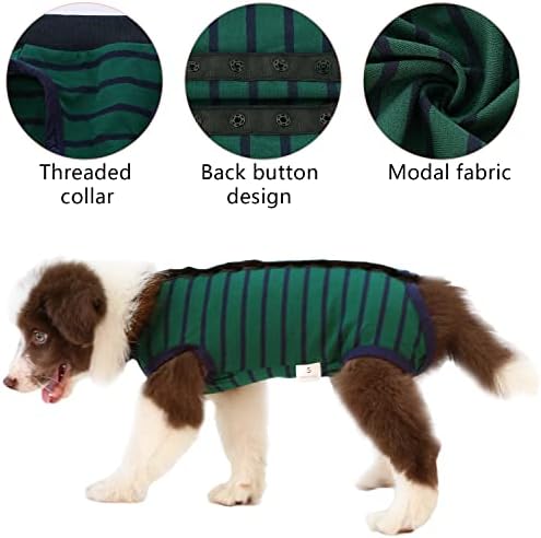 חליפת התאוששות זימאושן לכלבים לאחר ניתוח, צווארון אלקטרוני וחרוט אלטרנטיבי למניעת ליקוק בגד גוף