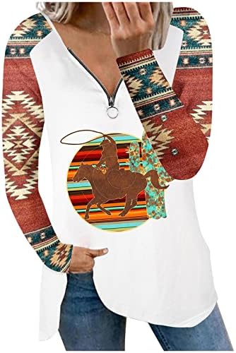 בתוספת גודל רוכסן חולצות נשים של ארוך שרוול סוודר בציר מודפס רופף בסוודרים מערבי האצטקים אתני