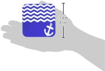 3drose CST_120201_1 שברון כחול ולבן של חיל הים עם עוגן ימי סיילור זיג זג דפוס גלים בים זיגזגים רכים, סט