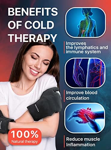 כפפות לטיפול ביד חם וקור - חבילת קרח ג'ל לשימוש חוזר - כפפות טיפול לדלקת פרקים - מנהרה קרפלית - נוירופתיה
