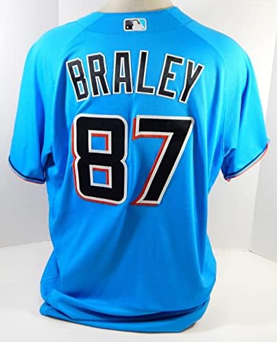 מיאמי מרלינס טיילור בראלי 87 משחק השתמשו בג'רזי כחול 48 DP22265 - משחק משומש גופיות MLB
