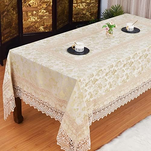 לין טונג עגול מפת שולחן, רקמת תחרה שולחן בד עם פרח, רקום אלגנטי פרחוני דפוסים שולחן כיסוי עבור מטבח אוכל