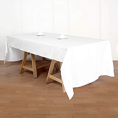 50 על 120-אינץ לבן מלבן פוליאסטר מפת שולחן כיסוי מצעים לחתונה מסיבת אירועים מטבח אוכל