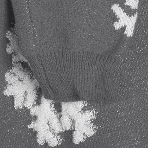 נשים סוודר פתית שלג לחג המולד סתיו חורף סוודר סרוג צוואר סרוג, שרוול ארוך, צמרות סוודר מזדמן 2022
