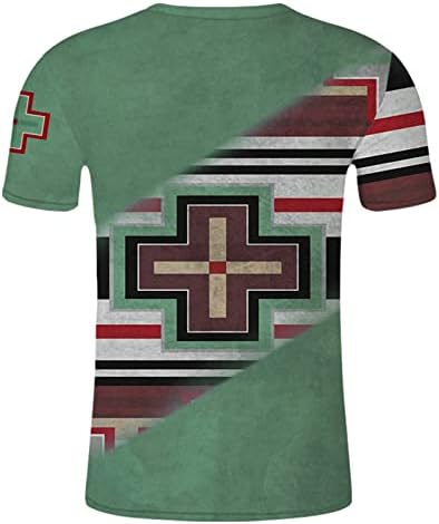 חייל ZHDD חולצות שרוול קצר לרוול לרחוב האופנה Mens 3D Aztec אופנה גרפית טי צמרת רטרו שריר טשטוש מזדמן משחק עם