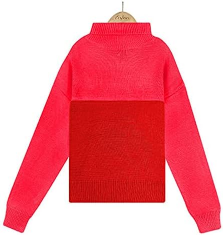 קפוצ'ונים לחורף לנשים סריגת אופנה בלוק בלוק טלאים סוודר סוודר שרוול ארוך סוודרים 2022