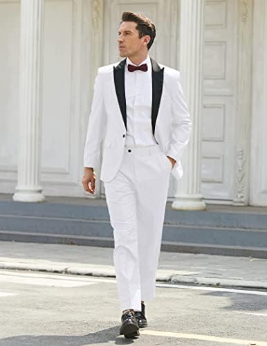 חליפות טוקסידו של קואופנדי לגברים 2 חתונה בלייזר חתונה אחד כפתור שיא חליפת דש מכנסי שמלה לארוחת