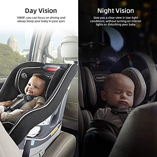 מראה מכונית לתינוק מצלמת מכונית לתינוק 4.3 '' HD צג רכב לתינוק מראה תינוקת למושב רכב אחורי פונה עם IR קל
