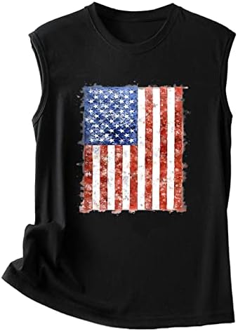גופיות מיכל 4 ביולי לנשים דגל אמריקאי קיץ קיץ חולצות טריק
