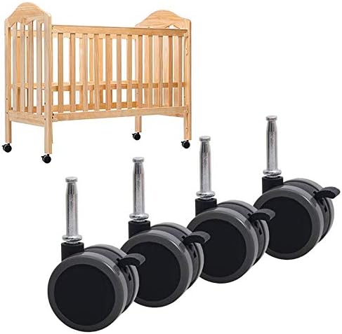Colijol Trolley Wheelsorsnitureors 50mmor גלגלים למיטת תינוק עם בלם, 8 ממ מסתובבים שקטים עם ברגים 4 חבילה,
