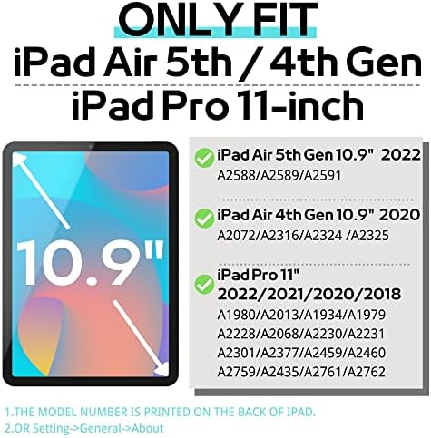 מארז ה- iPad Pepkoo לאייפד אייר 5 הדור הרביעי, iPad Pro 11 אינץ ', צבעוני צבעוני