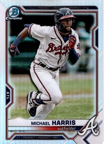 2021 Bowman Chrome Refractor BDC-86 Michael Harris RC טירון אטלנטה Braves כרטיס מסחר בייסבול MLB