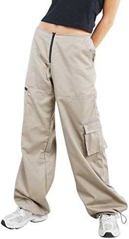 מכנסי מטען עם מותניים נמוכים מכנסי מכנסי רגל רחבים רחבים עם מכנסי מטען כיס מכנסי טרניעה של בגדי היפ הופ