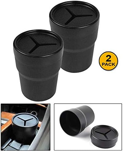 JavoEdge 2 חבילה מחזיק אחסון רכב קטן שחור לעטים, מטבעות, מזומנים, מתאים למחזיק כוס