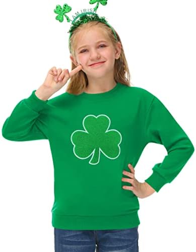 Besserbay Unisex Kids St. Patrick's Day חולצה סווטשירט תלתן אירי 4-12 שנים